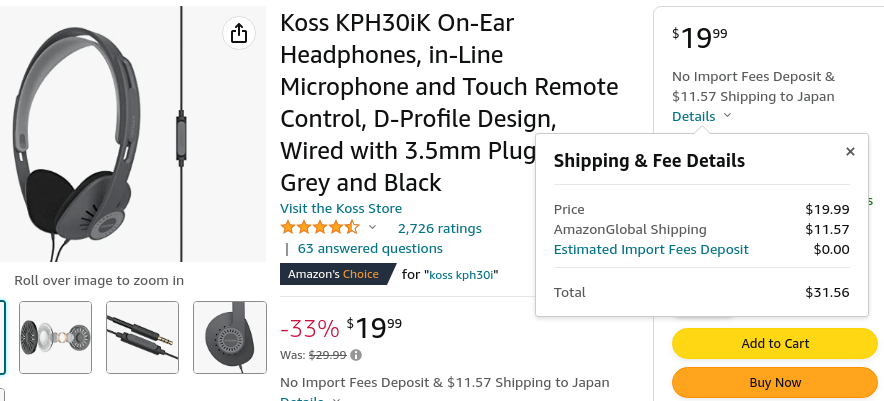 Amazon.com Koss KPH30iK on sale